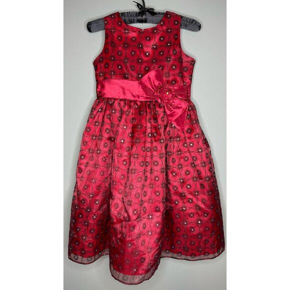 Jayne Copeland Big Girls Circle Flock Glitter Special Occasion Dress Size 12 - Picture 1 of 10